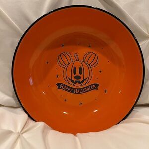 Disney Mickey Mouse Pumpkin Happy Halloween Ceramic Serving Bowl NWT